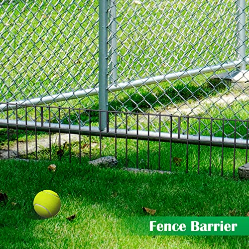 19 Pack Animal Barrier Fence, Metal No Dig Fence Panels for Garden, Black | 17 in(H) X 20.8 Ft(L),Fence Gap Blocker, Hard and Rustproof. - size: 17'' (H) X 20.8' (L)