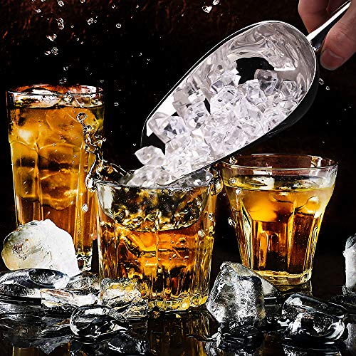 TeamFar Stainless Steel Ice Scoop, 5 Ounces Small Metal Food Candy Scoop | for Kitchen Bar Party Wedding, Heavy Duty & Sturdy, Easy Storage & Versatile, Mirror Finish & Smooth Edge, Silver - size: 5 oz