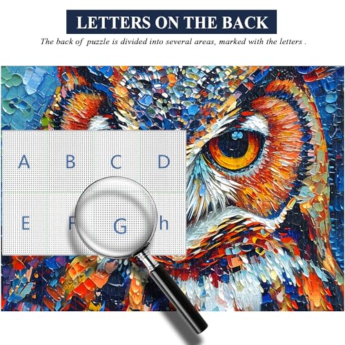 PICKFORU Owl Puzzles 1000 Pieces, Bird Art Hard, Impossible Difficult Jigsaw Puzzles 1000 Pieces Owl Painting Challenging - style: Z-423-Owl Painting Puzzle