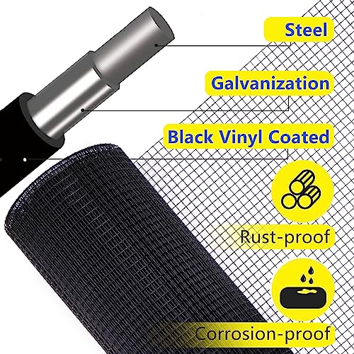Black 16 Gauge Vinyl Coated Hardware Cloth 1 inch 60 in x 100ft for Fencing | turdy yet flexible terrain for easy installation.Rigid barrier deters rabbits, gophers, and rodents. - size: 1 inch 60in x 100ft