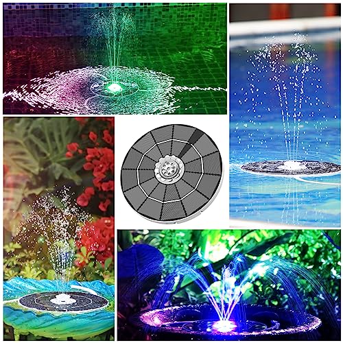 AISITIN 3.5W Solar Fountain Remote Control, LED Colorful & 3000mAh Battery | Solar Fountain Pump with Bracket and 8 Nozzles, Solar Water Fountain for Bird Bath, Garden, Pond and Outdoor