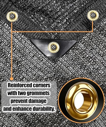 40%-50% Black Garden Shade Cloth,10X12FT Mesh Tarp with Grommets | Sunshade Net for Vegetables, Greenhouse, Plants Cover, Patio, Chicken Coop, Barn & Kennel, Tomatoes - size: 10 FT X 12 FT, style: 40% Shade