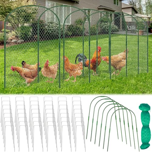 2.1 x 32.8 FT Portable Chicken Tunnel - Outside Chicken Coop Tunnel, Quick Install Yard Coop for Chicken, Ducks, Rabbits & More