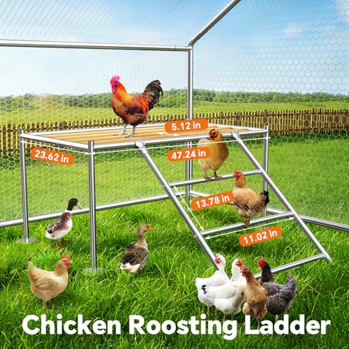 13.2x9.9 FT Large Metal Chicken Coop, Walk-in Poultry Run Enclosure | Weatherproof Cover, Reinforced Metal Frame, Walk-in Chicken Run, Outdoor Poultry Cage for Hens Ducks Rabbits - size: 157.5"L x 118.0"W x 78.0"H