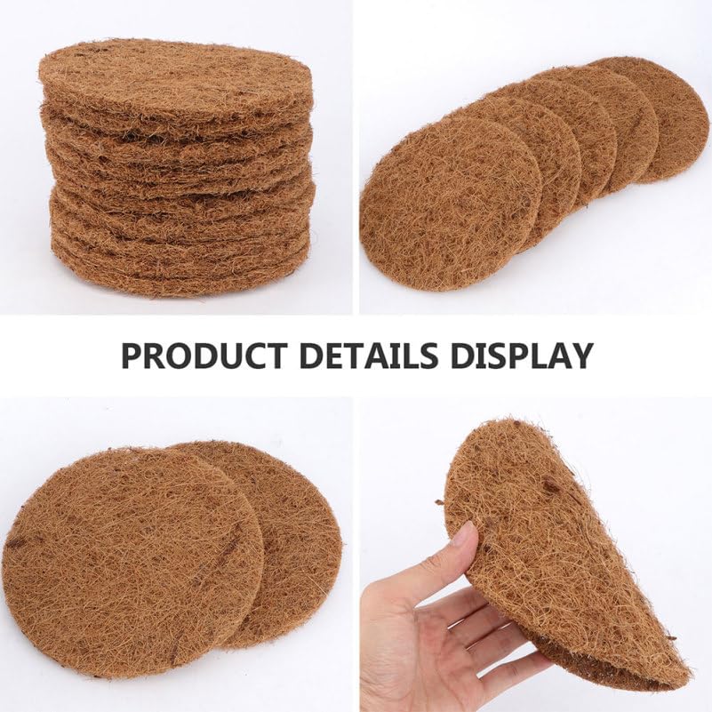 Cabilock 18pcs Natural Coconut Fiber Nesting Pads for Birds, Pigeon Parrot Breeding Mats, Reusable Coir Eggs Mats for Cage Lining for Bird Breeding Nests