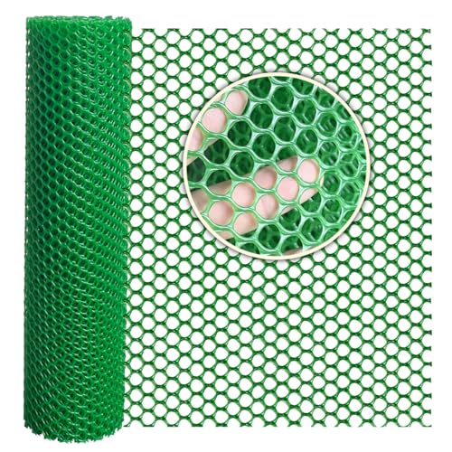 Plastic Wire Mesh Fence 16in x 33Ft Plastic Chicken Wire Mesh for Poultry, Dogs, Rabbit, Snake Barrier & Gardening Versatile Plastic Fencing (16in x 33Ft, Green) - color: Green, size: 16in x 33Ft
