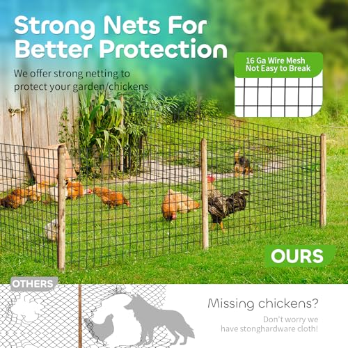 Welded Wire Fencing 36 Inch x 100 Foot, 2 Inch x 3 Inch 16GA Black Hardware Cloth PVC Coated Garden Border Fencing Roll Vinyl Coating Metal Wire Mesh for Yard Vegetable Goat Protection Poultry Netting - color: Black, size: 36"×100'