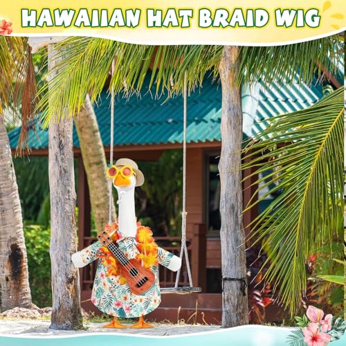 Bikini Porch Goose Outfits with Sunglasses and Swimming Tube for 23" Summer Goose Costume Garden Patio Statue Decor(Guitar) - style: Guitar
