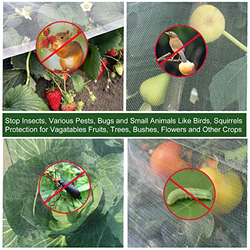 Garden Netting Ultra Fine 8x10Ft, Plant Covers, Barrier Mesh for Plant Vegetables Fruit Flower Tree, Row Cover Raised Bed Protection Net, Bird Screen (Pack of 2) - size: 8'x10' (Pack of 2)
