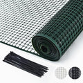 Green Plastic Garden Fence, Hardware Mesh, 24'' x 25' | Reusable HDPE Fence for Landscape, Tree Guards, Balcony, Deck & Stair Railings, Poultry, Animal & Pet Barrier, Cut to Size - color: Green, size: 24'' x 25'