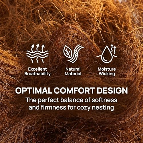 TOYANDONA Finch Nesting Pad Squirrel Nesting Material Natural Coconut Fiber Bedding Squirrel Pad Breathable Moisture Absorbing Cozy Liner for Birds Backyard Birdhouse