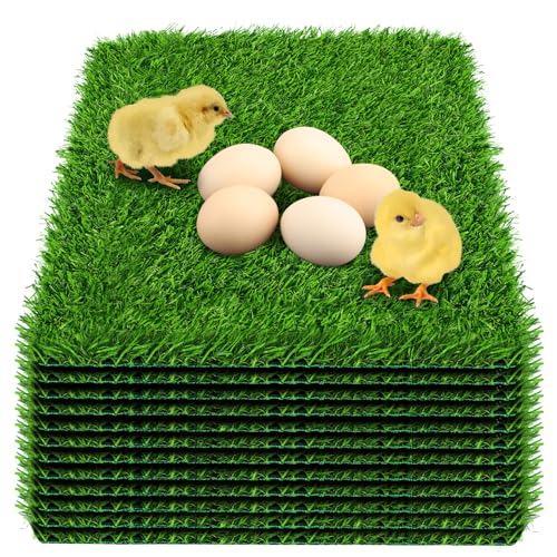 12 Pack Chicken Nesting Box Pads - Washable Artificial Grass Nesting Pads - Chicken Nesting Pads for Chicken Coop and Pet Garden Lawn Indoor Outdoor 12"×12"×1" - color: 12pack-green