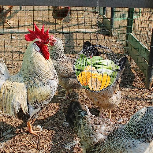 Chicken Treat Ball Chicken Vegetable Feeder Veggie Hanging Ball Toy for Hens 2PCS