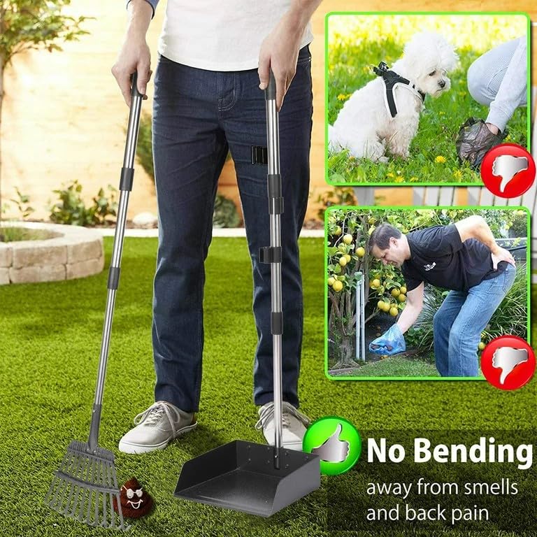 3-Piece Dog Waste Set – Rake, Scoop & Shovel Pooper Scooper Set