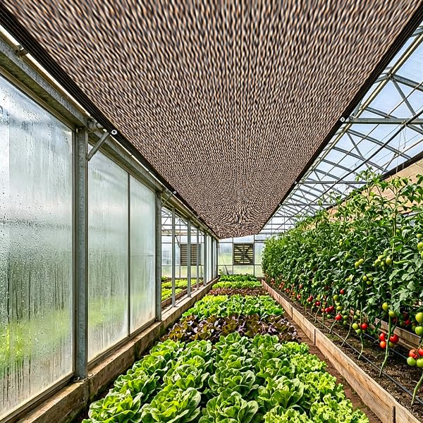 Shade Cloth Garden Plants,70% Sunblock Shade Neting -for Outdoor Garden Bed Neting Mesh Pergola Patio Lawn Sun Cloth Dog Kennel Cover Chicken Coop[Brown 5x20 FT] - size: 5×20FT