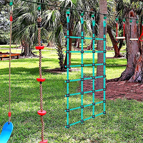 Climbing Cargo Net 30" x 77" Indoor Climbing net, Outdoor Cargo Webbing Net Playground Climbing Net for Treehouse 100% Nylon Material Rope Ladder - color: Green - 30" X 77"