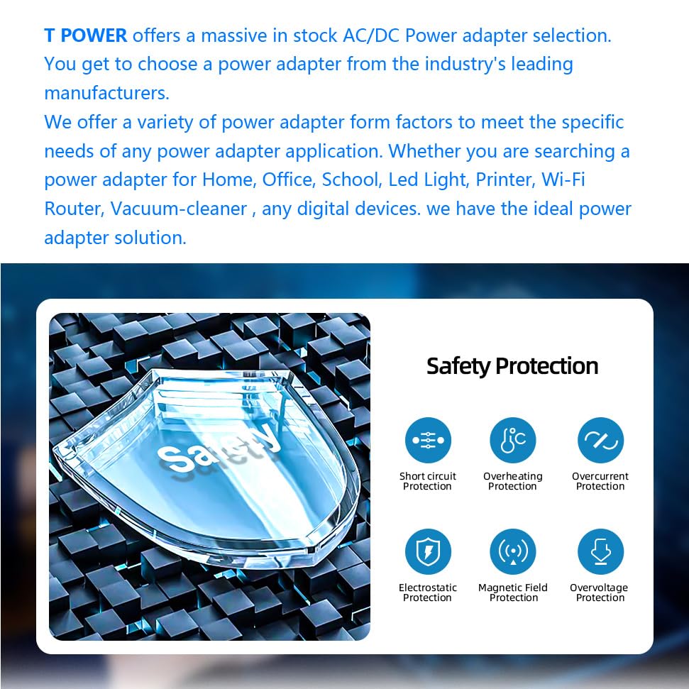 T POWER 6V Ac Dc Adapter for E-flite EFlite EFLC1005 -Blade 120SR, EFLC1004, EFLC1006, EFLC1000 & Magicfy Flexzion Egg Candler Tester Charger Compatible Switching Power Supply Cord