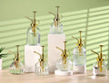 Glass Plant Mister Spray Bottle, 6.5" Clear Glass Water Spray Bottle with Gold Top Pump Small Watering Can, Small Plant Sprayer Mister for Indoor Outdoor House(Clear+Gold E) - style: Clear+Gold E
