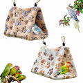 2 Pack Bird Nest Plush Snuggle Bird Hammock Hanging Bird Cave Parrot Sleeping Bed Shed Hut Hanging Tent for Budgies Finch Parakeet Cockatiel Cockatoo Lovebird-Foot Pattern (Brown&White) - color: Brown&White(Foot Print)