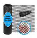 Plastic Chicken Wire Mesh - 16in x 16.4 ft Black,Comes with 30 Twist Ties, Plastic Wire Mesh Fence for Dogs, Cats & Poultry - Garden Netting & Animal Barrier, Balcony Netting for Pets - WEYHDDTL - size: 16Inchx16.4Ft(0.3"Opening)