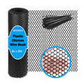 Plastic Chicken Wire Mesh - 8 in x 10 ft Black,Comes with 30 Twist Ties, Plastic Wire Mesh Fence for Dogs, Cats & Poultry - Garden Netting & Animal Barrier, Balcony Netting for Pets - WEYHDDTL - size: 8Inchx10Ft(0.3"Opening)