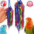 Bonka Bird Toys 51214 Small Aglet Heaven Cotton Shoelace Toy with Plastic Aglets and 2" Ring for Parakeets Cockatiels Quakers Pionus Small Bird Enrichment - size: Small