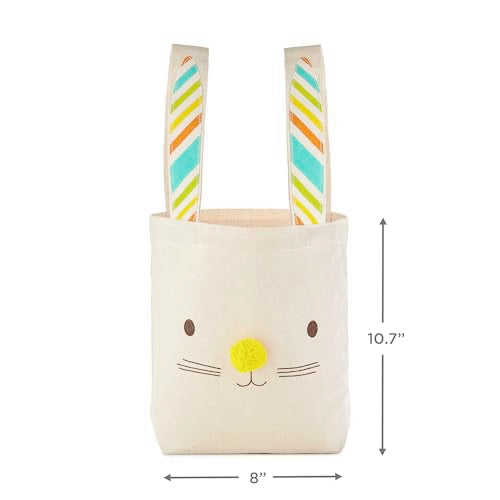Hallmark 9" Canvas Tote Bag (Teddy Bear Face) Reusable Gift Bag for Baby Showers, Birthdays, Kids - style: Easter Bunny