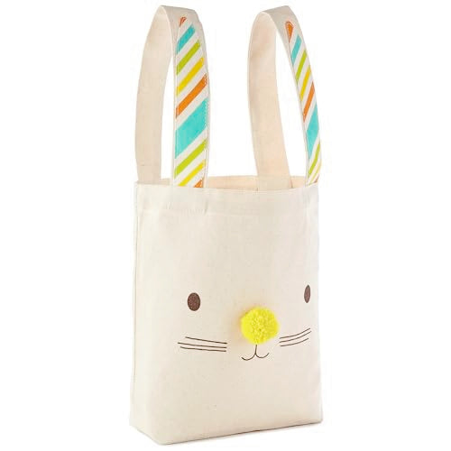Hallmark 9" Canvas Tote Bag (Teddy Bear Face) Reusable Gift Bag for Baby Showers, Birthdays, Kids - style: Easter Bunny